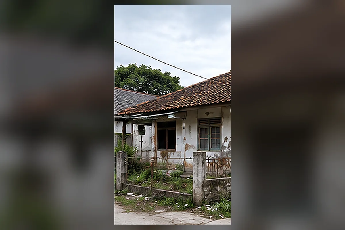 Rumah satu lantai lama sebelum renovasi