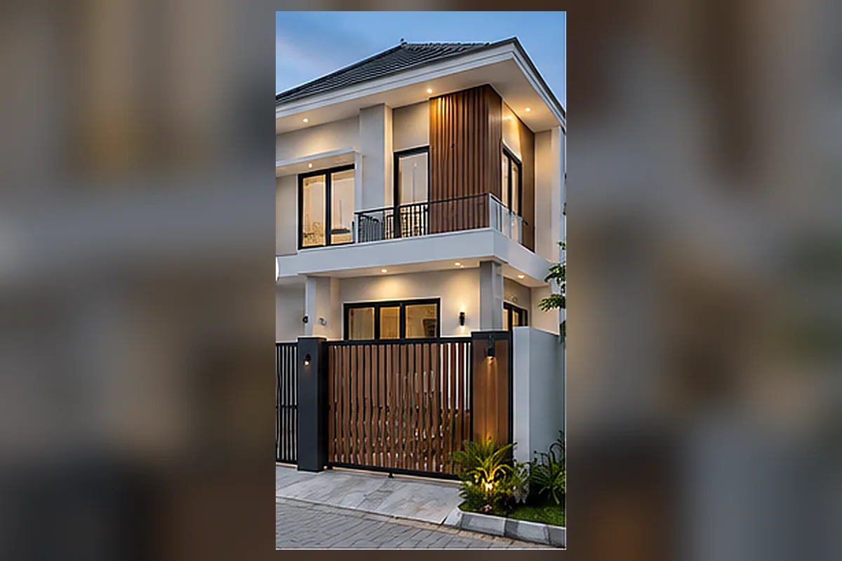 Rumah dua lantai modern setelah renovasi