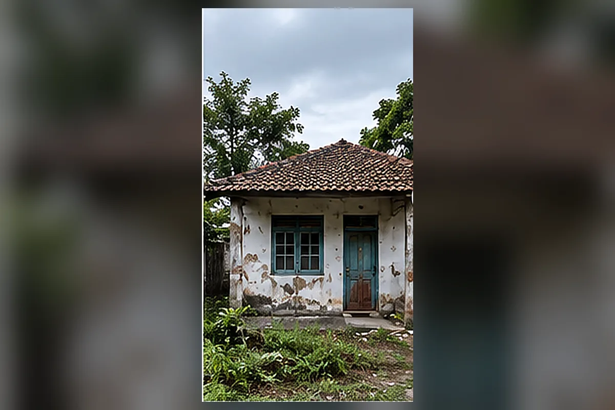 Rumah lama satu lantai sebelum direnovasi menjadi tiga lantai