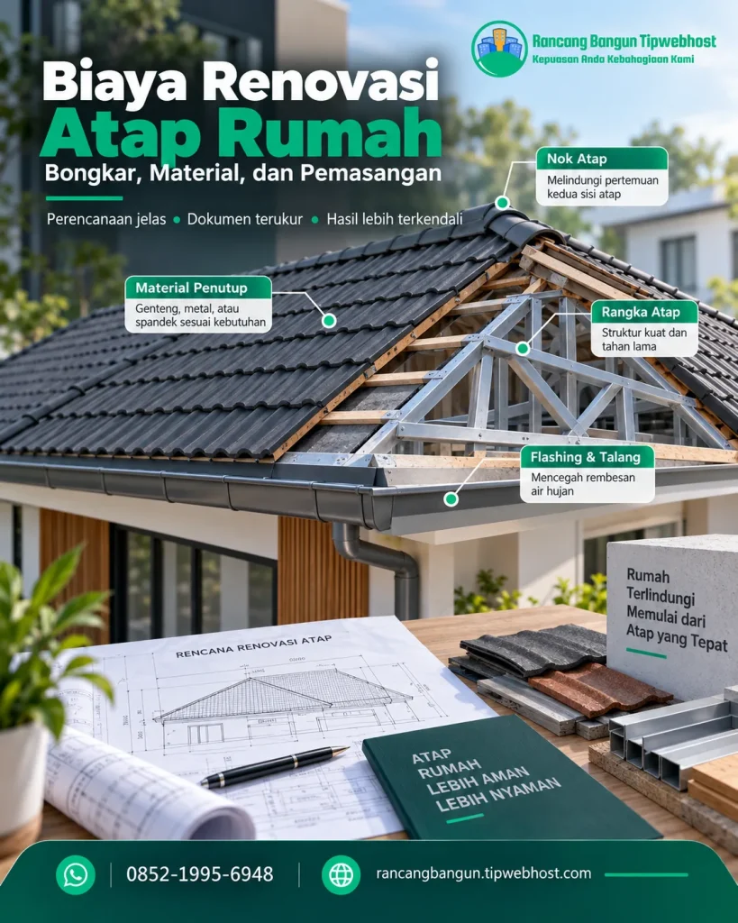 Visual biaya renovasi rumah type 36 dengan dokumen perencanaan, gambar kerja, dan elemen proyek Rancang Bangun Tipwebhost