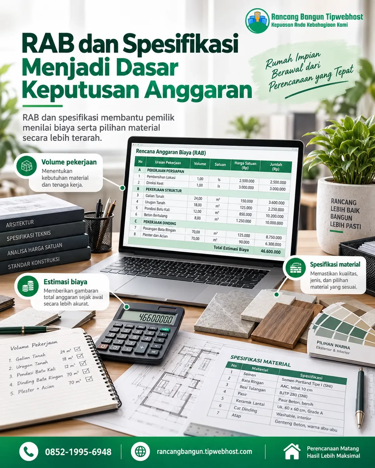 jasa rancang bangun rumah - RAB dan Spesifikasi Menjadi Dasar Keputusan Anggaran