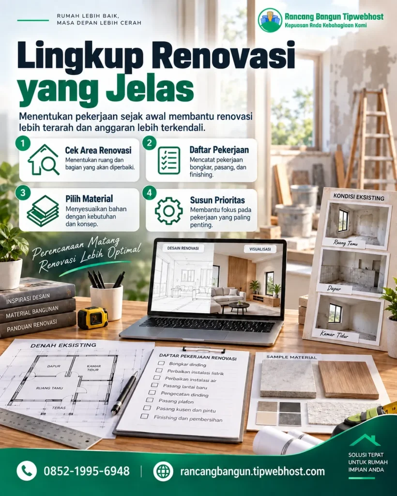 Survey jasa renovasi rumah profesional pada rumah tinggal sebelum pekerjaan dimulai