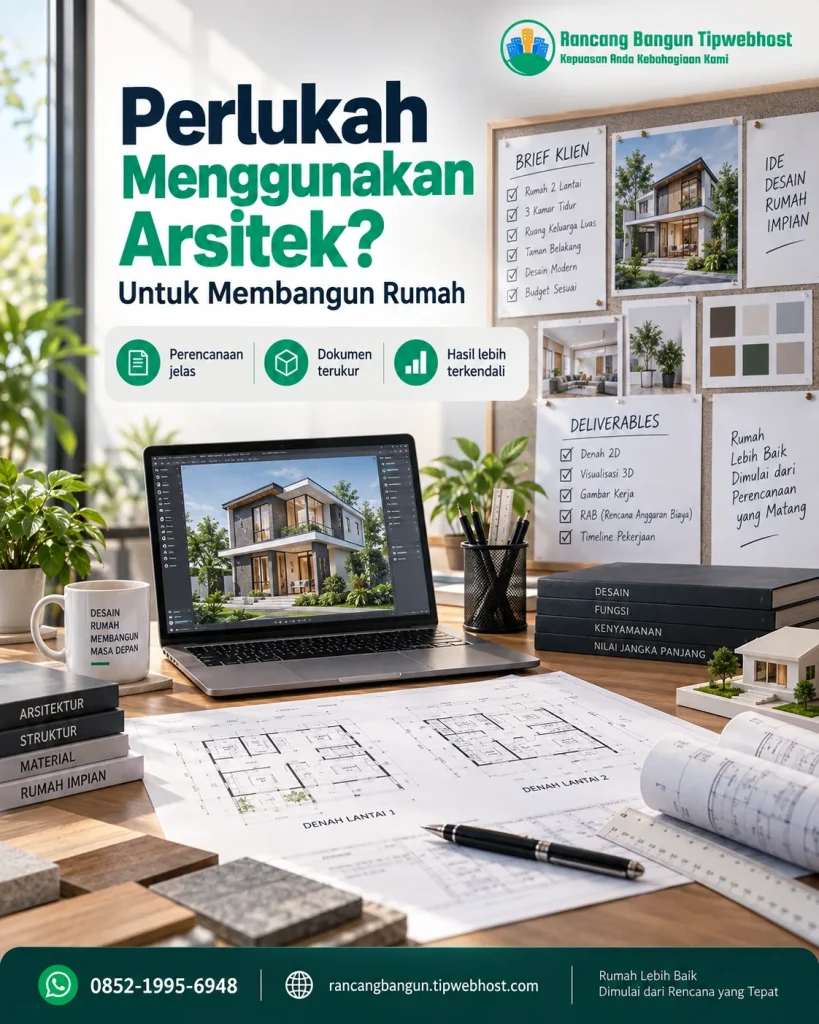 Visual perlukah menggunakan arsitek? dengan dokumen perencanaan, gambar kerja, dan elemen proyek Rancang Bangun Tipwebhost